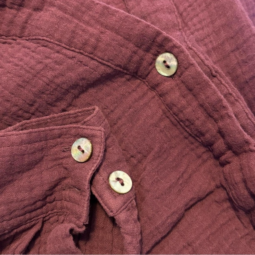 Free People Burgundy Button-Up Top - Picture 8 of 8